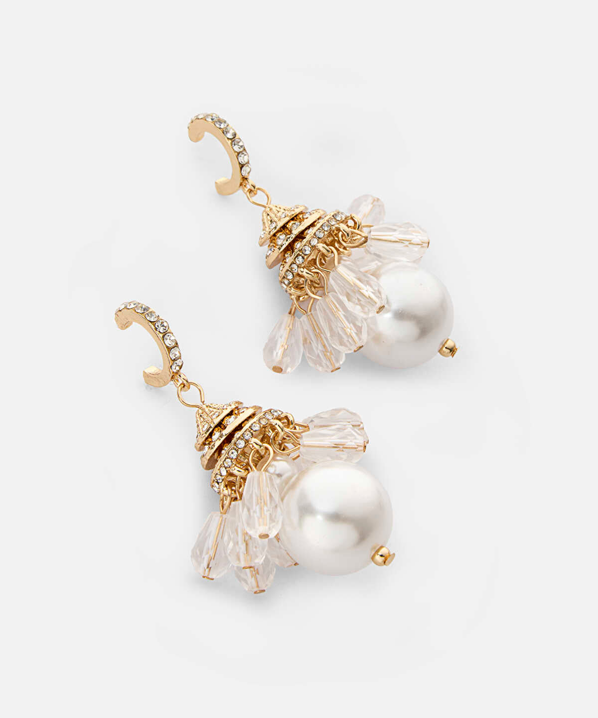Combined Faux Pearl Drop Earrings