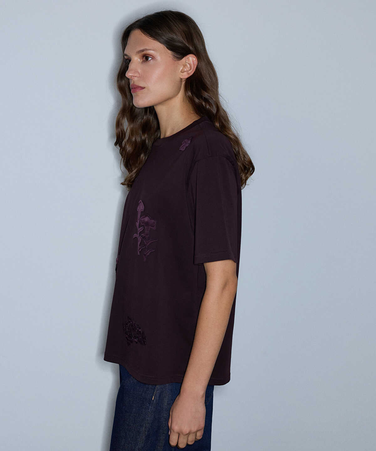 T-Shirt with Floral Applique