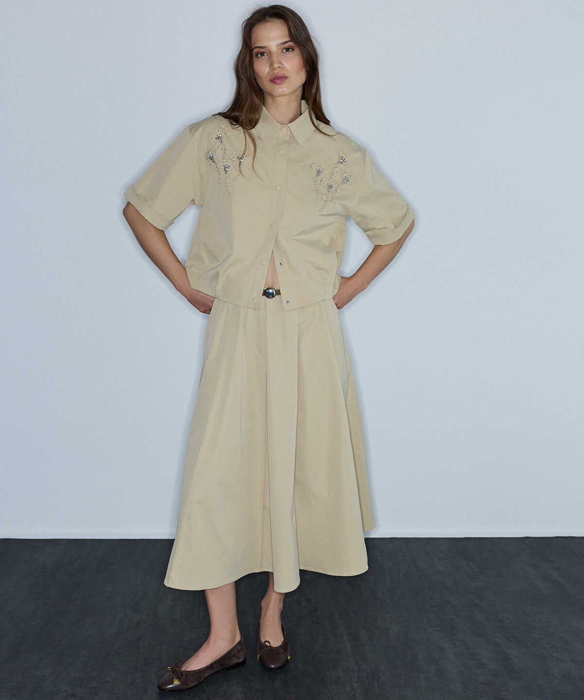 Floral Applique Overshirt