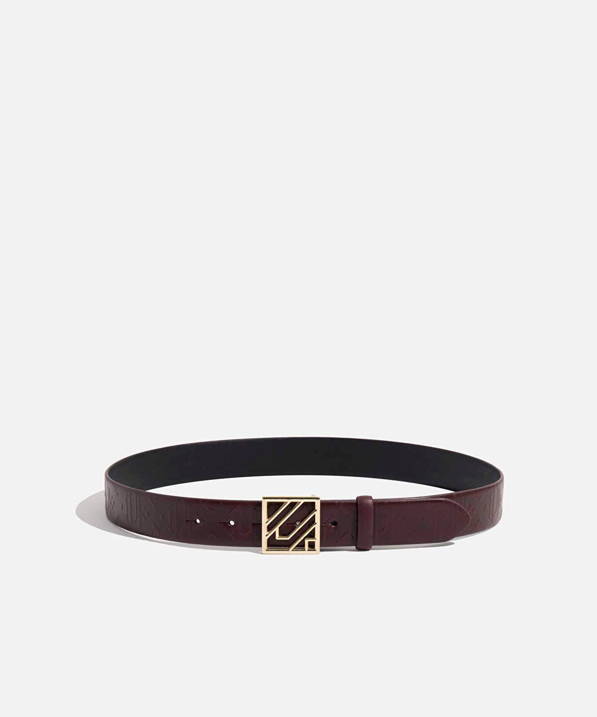 Zoomed Monogram Buckle Leather Belt