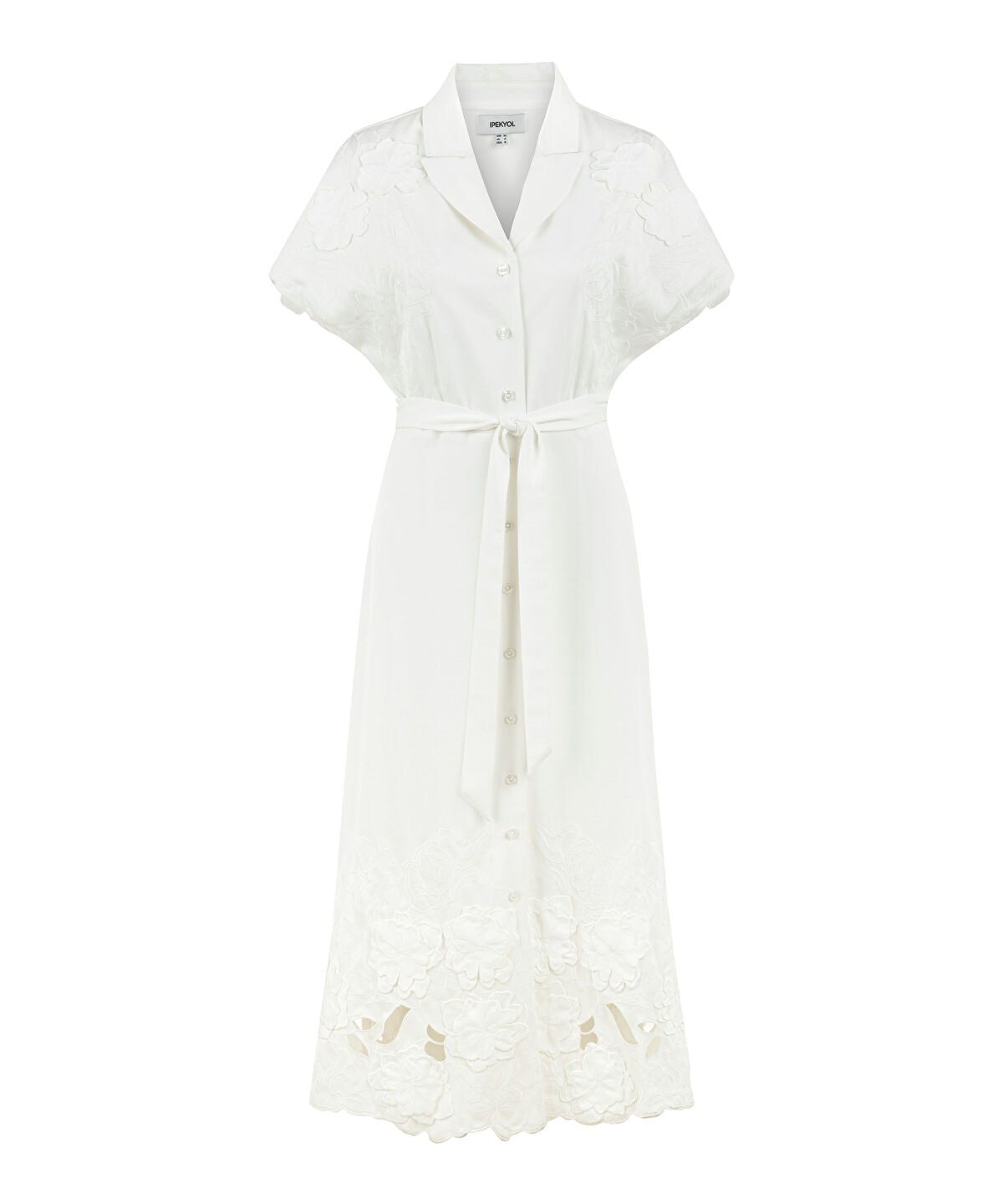 Zoomed Shirt Dress with Floral Applique