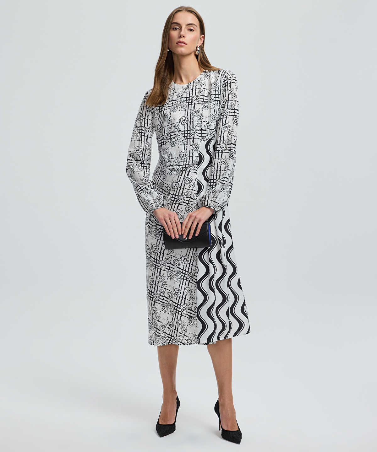 Zoomed Printed Viscose Midi Dress