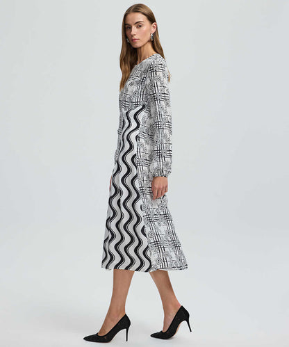 Printed Viscose Midi Dress
