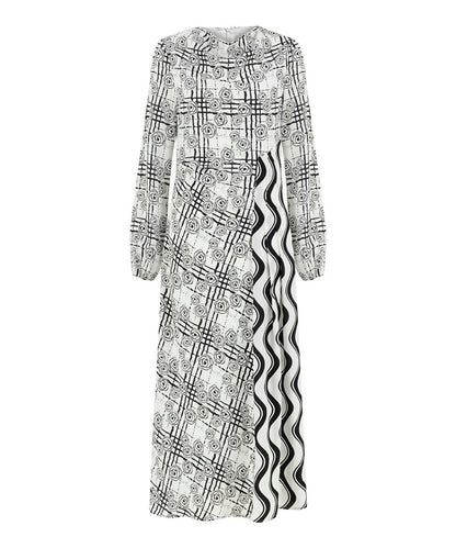 Printed Viscose Midi Dress