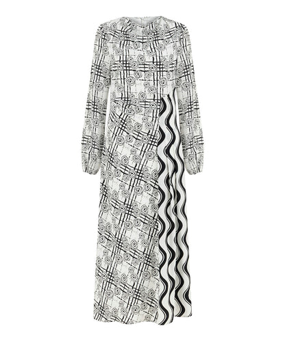Printed Viscose Midi Dress
