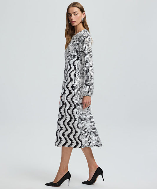 Printed Viscose Midi Dress