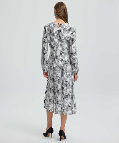 Printed Viscose Midi Dress