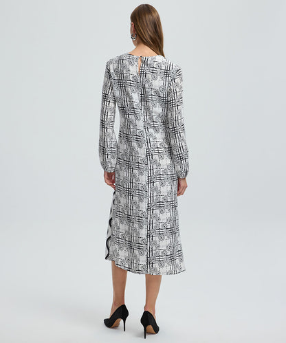 Printed Viscose Midi Dress