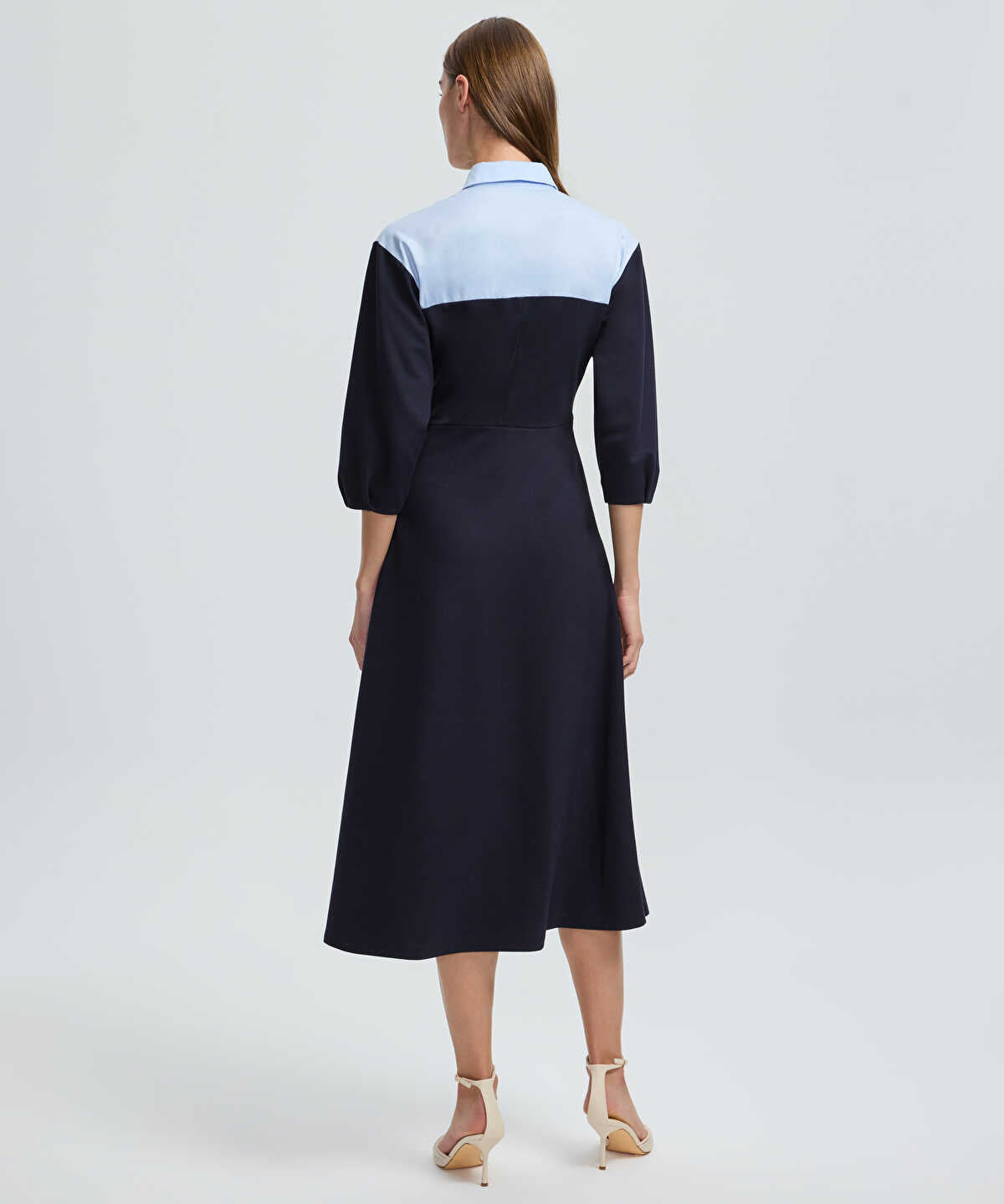 Floral Applique Color-Block Dress