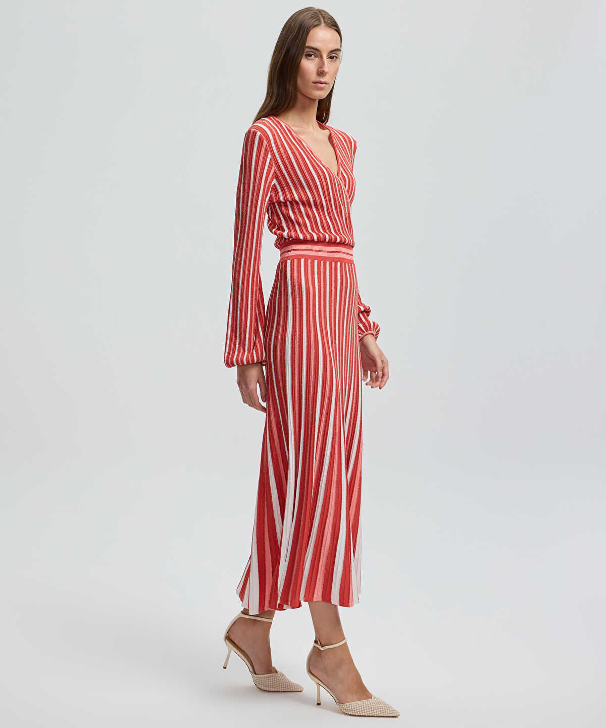 Lurex Thread Wrap Dress 