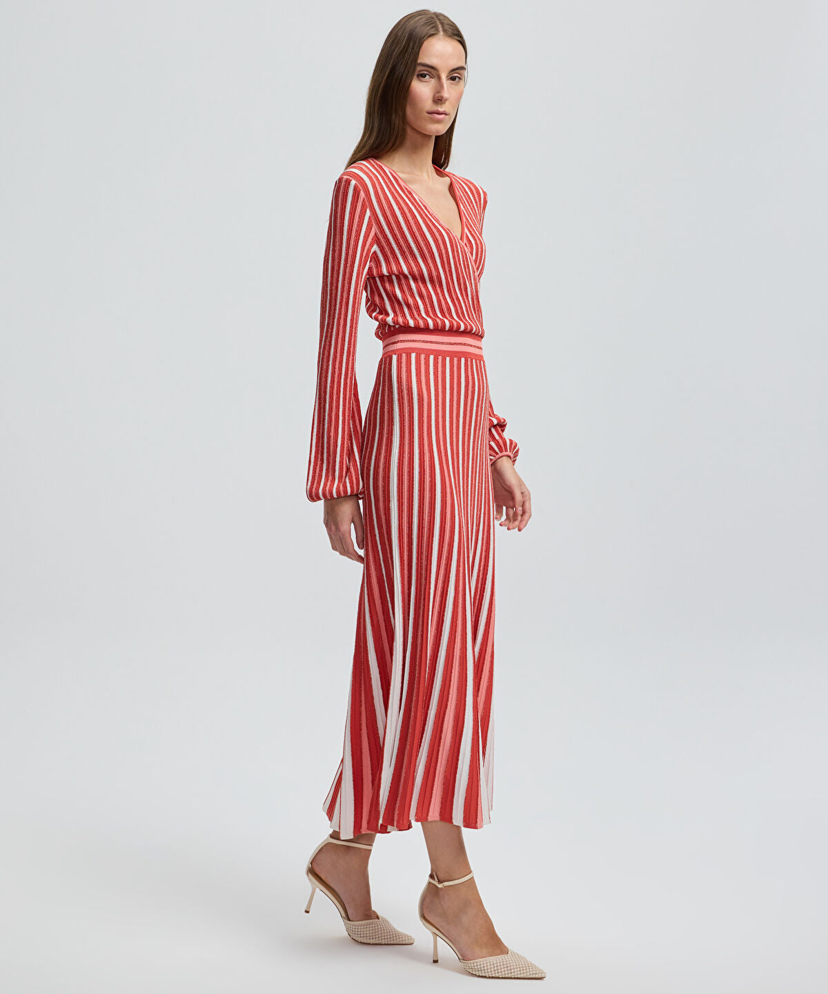 Zoomed Lurex Thread Wrap Dress 
