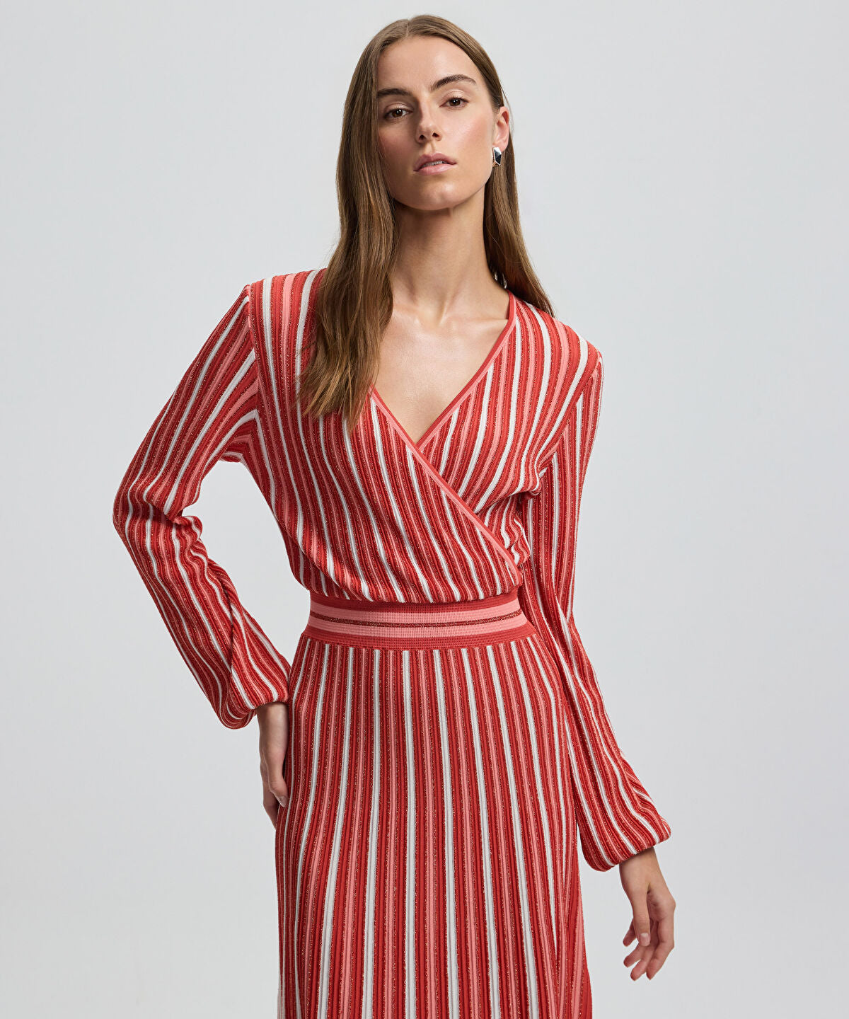 Zoomed Lurex Thread Wrap Dress 