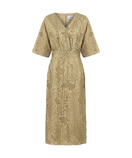 Jacquard V-Neck Midi Dress