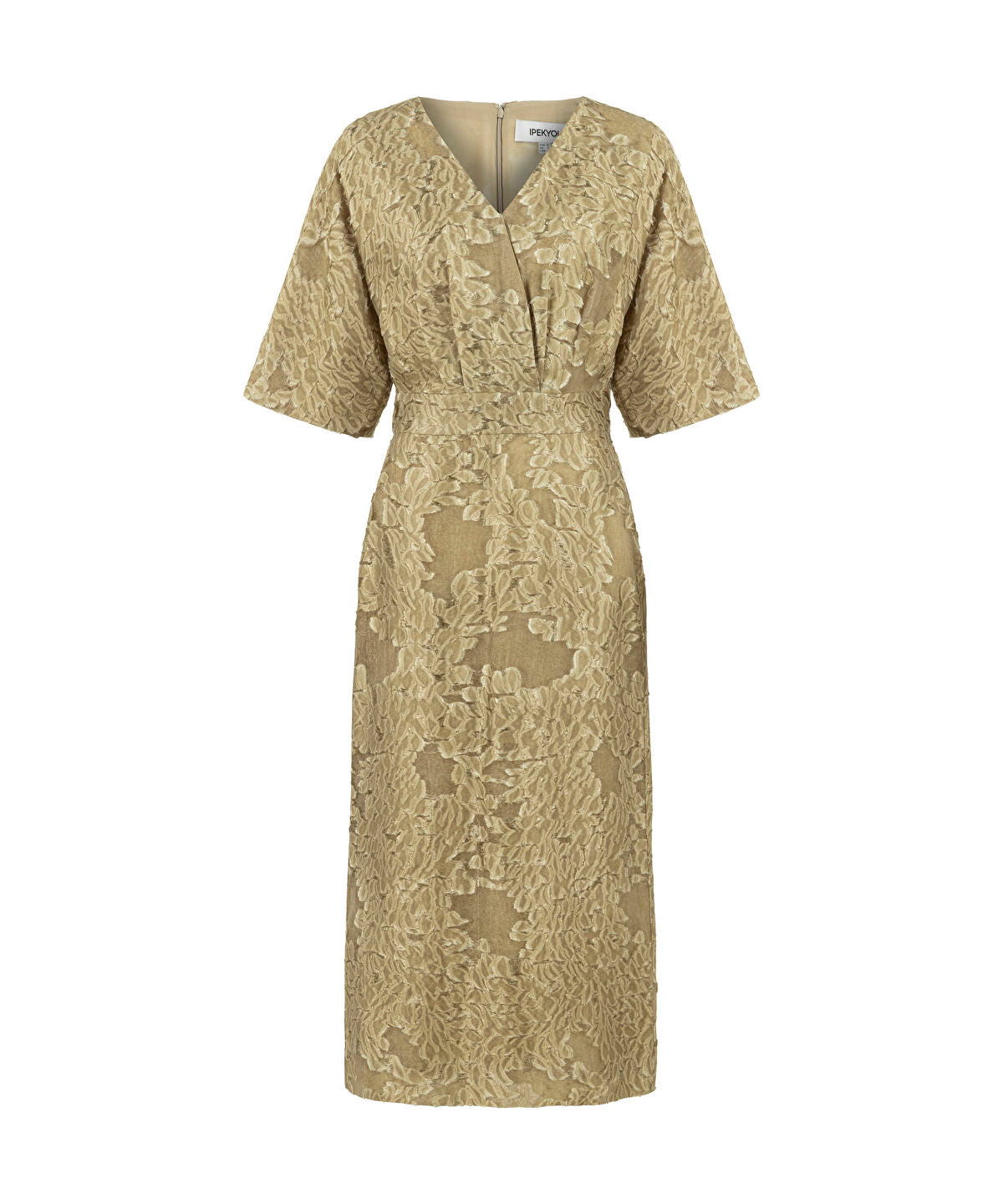Zoomed Jacquard V-Neck Midi Dress