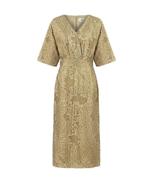 Jacquard V-Neck Midi Dress