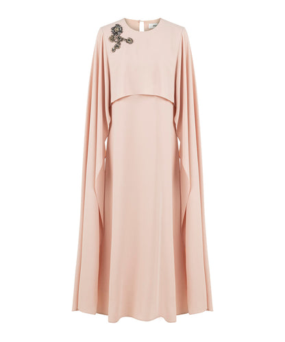 Cape-Effect Layered Dress