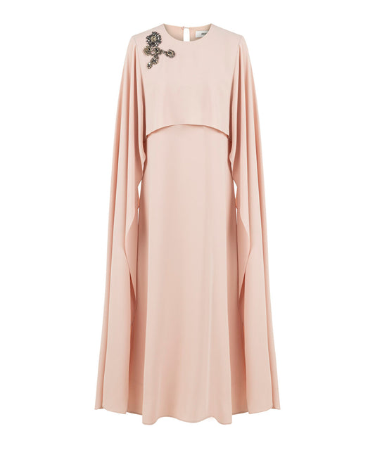Cape-Effect Layered Dress