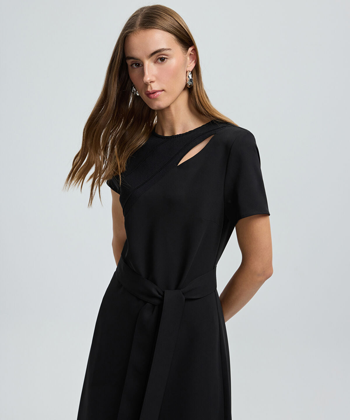 Zoomed Belted Cutout Dress