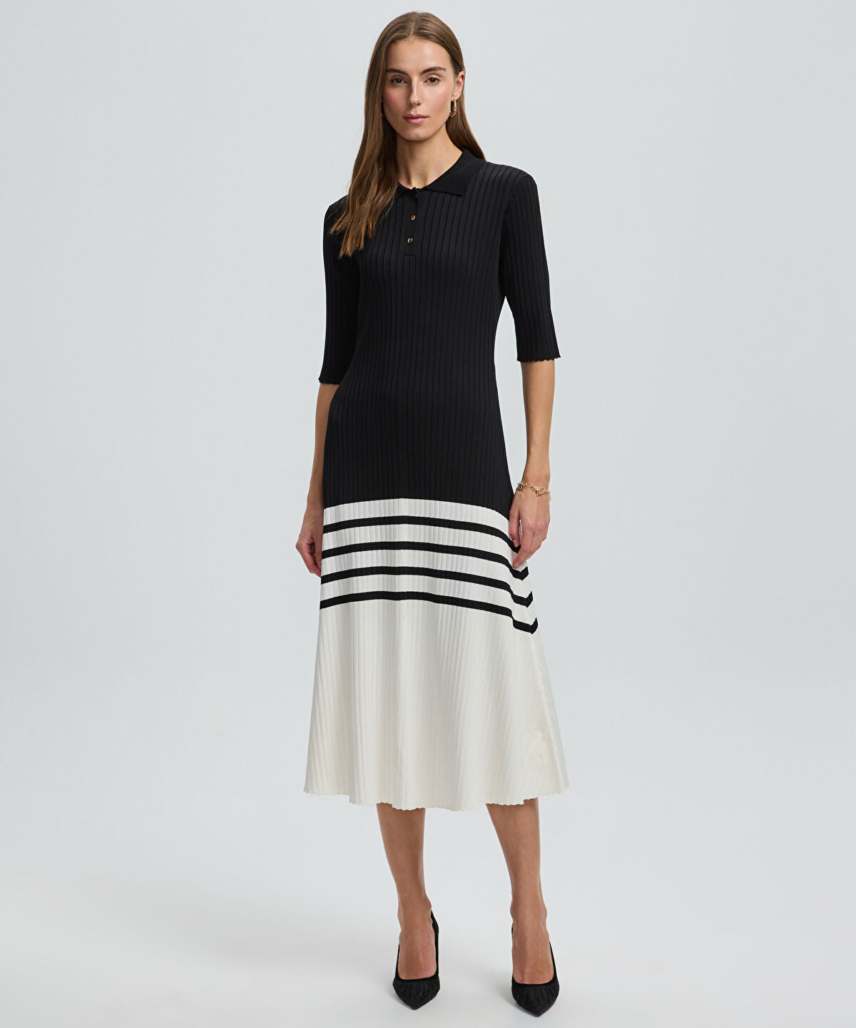 Zoomed Color-Block Knit Dress
