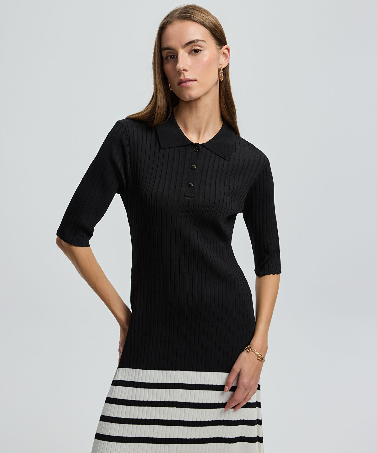 Zoomed Color-Block Knit Dress