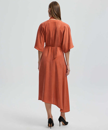 Midi Dress with Embellished Scarf 