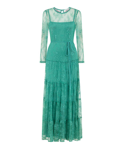 Lace Dress with Tiered Skirt