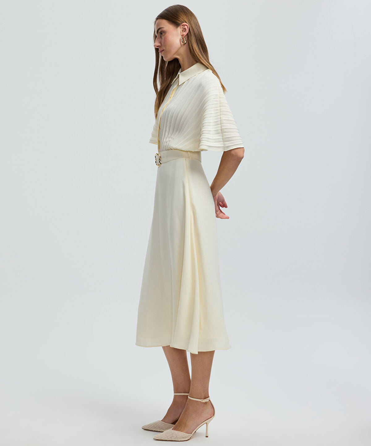 Pleated Midi Dress