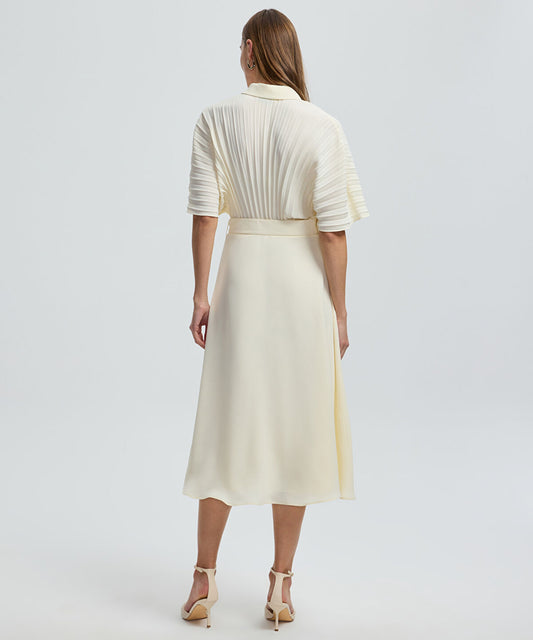 Pleated Midi Dress