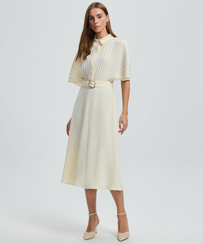 Pleated Midi Dress