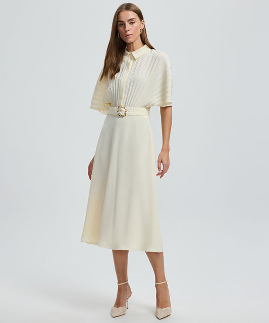 Pleated Midi Dress