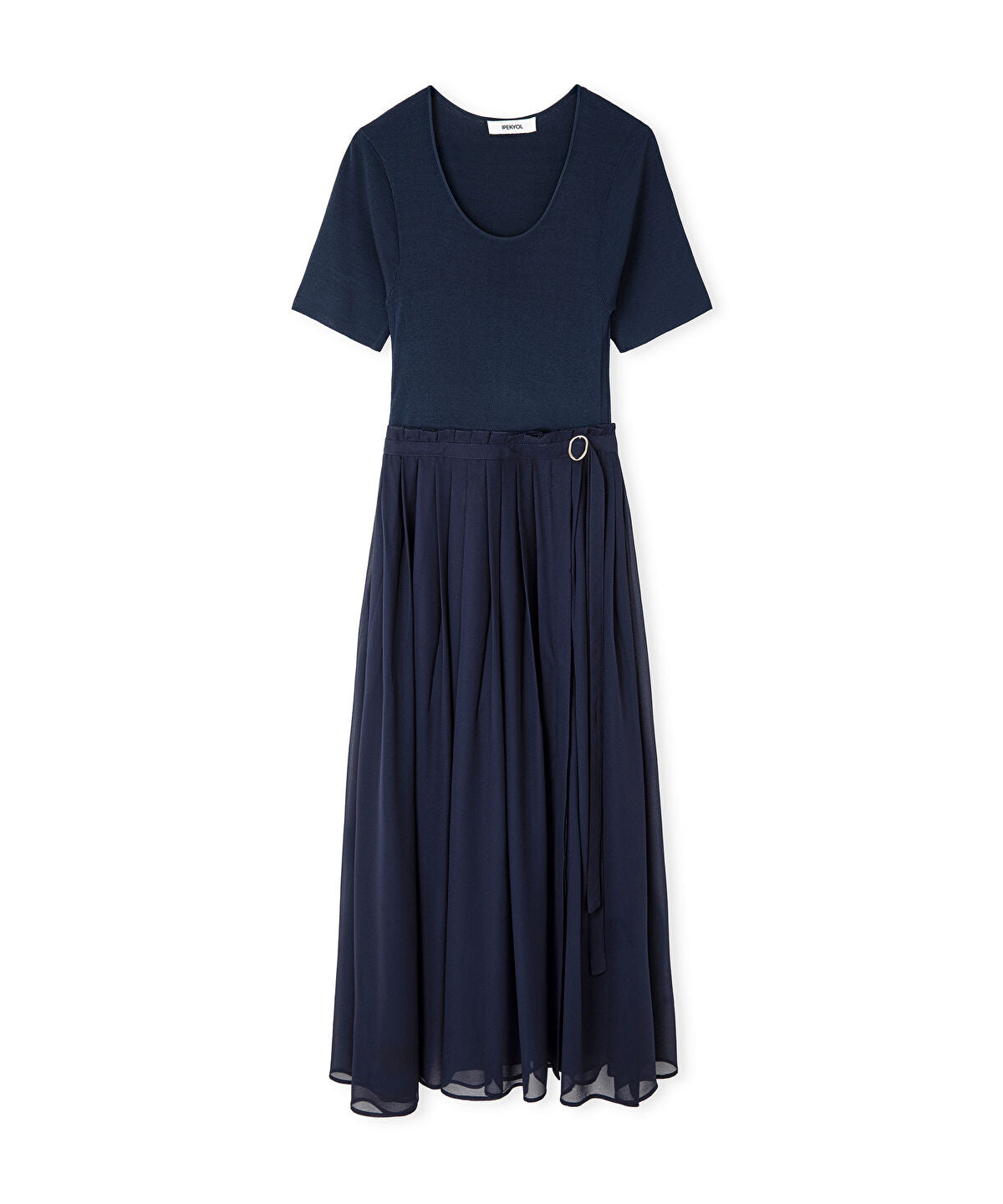 Zoomed Belted Combination Dress