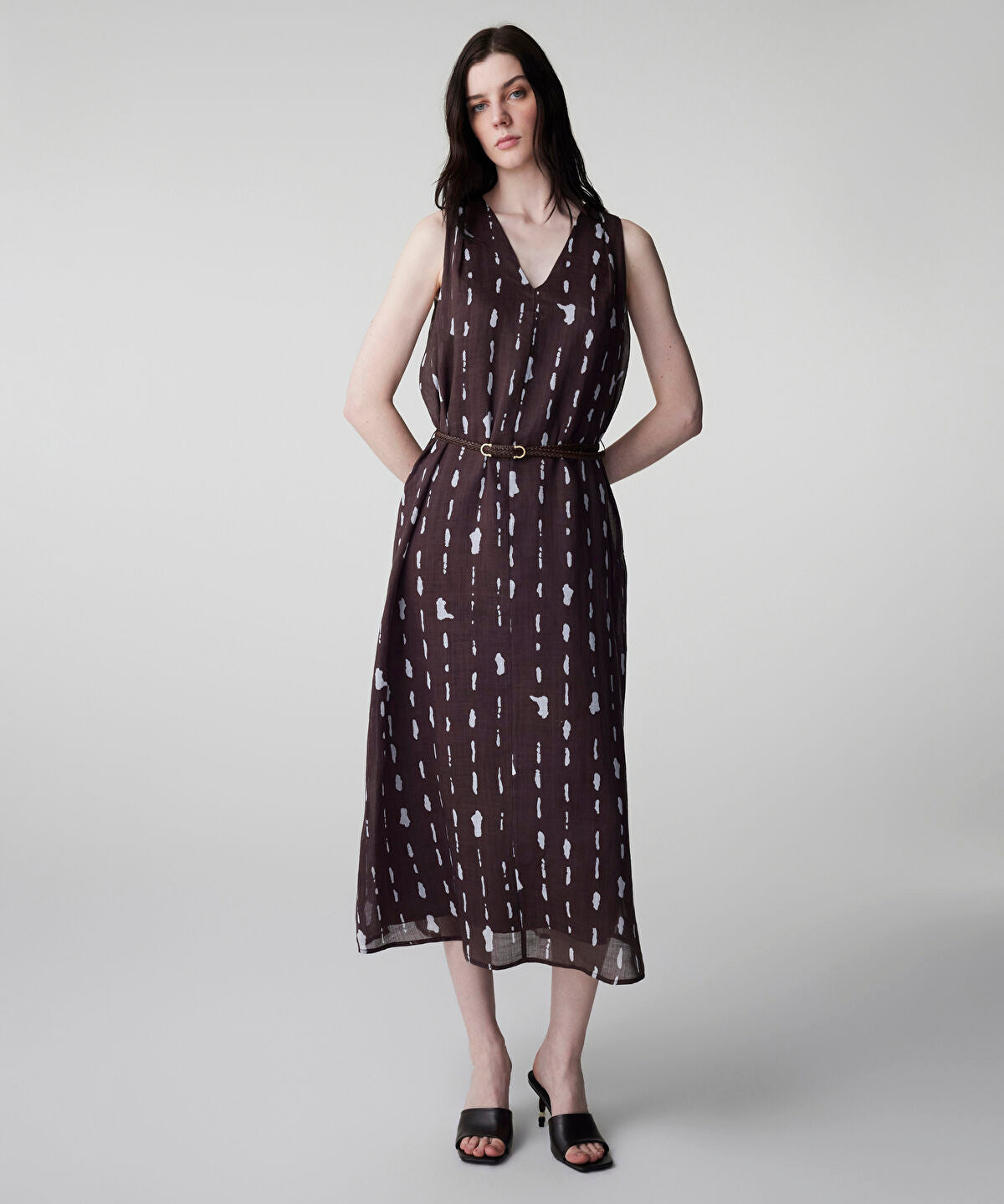 Zoomed Printed Linen Dress