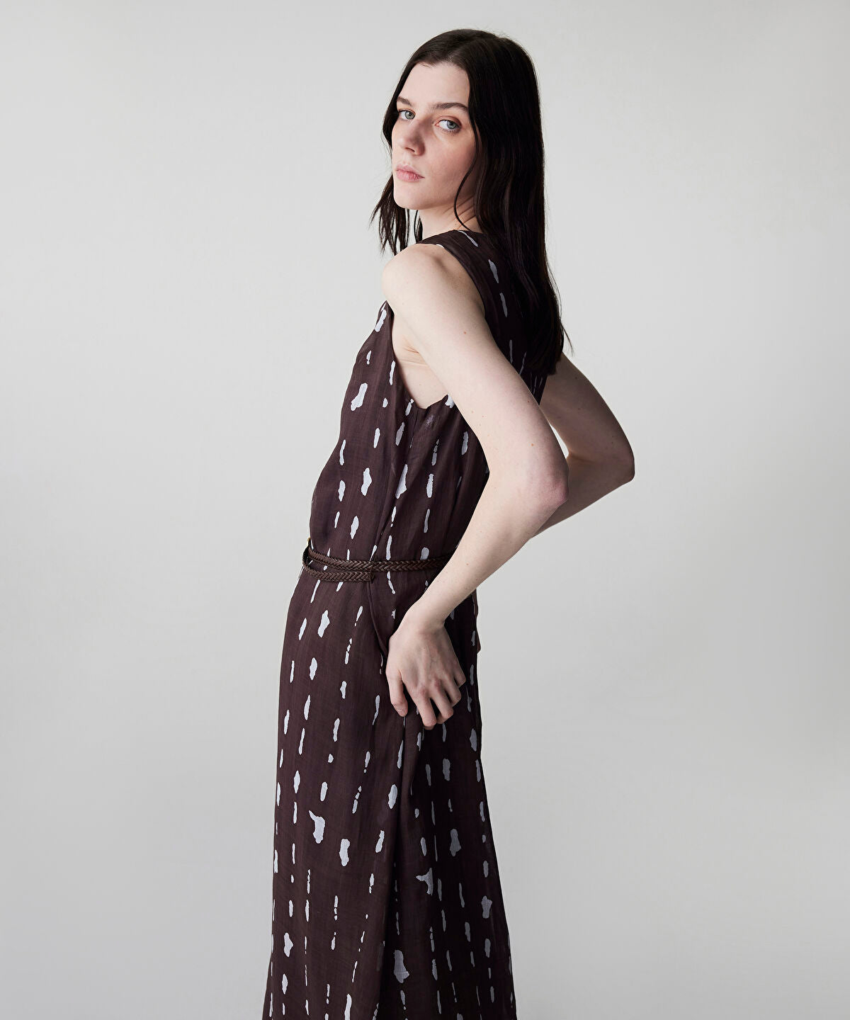 Zoomed Printed Linen Dress