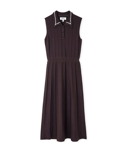 Contrast Collar Knit Dress