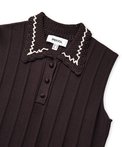 Contrast Collar Knit Dress