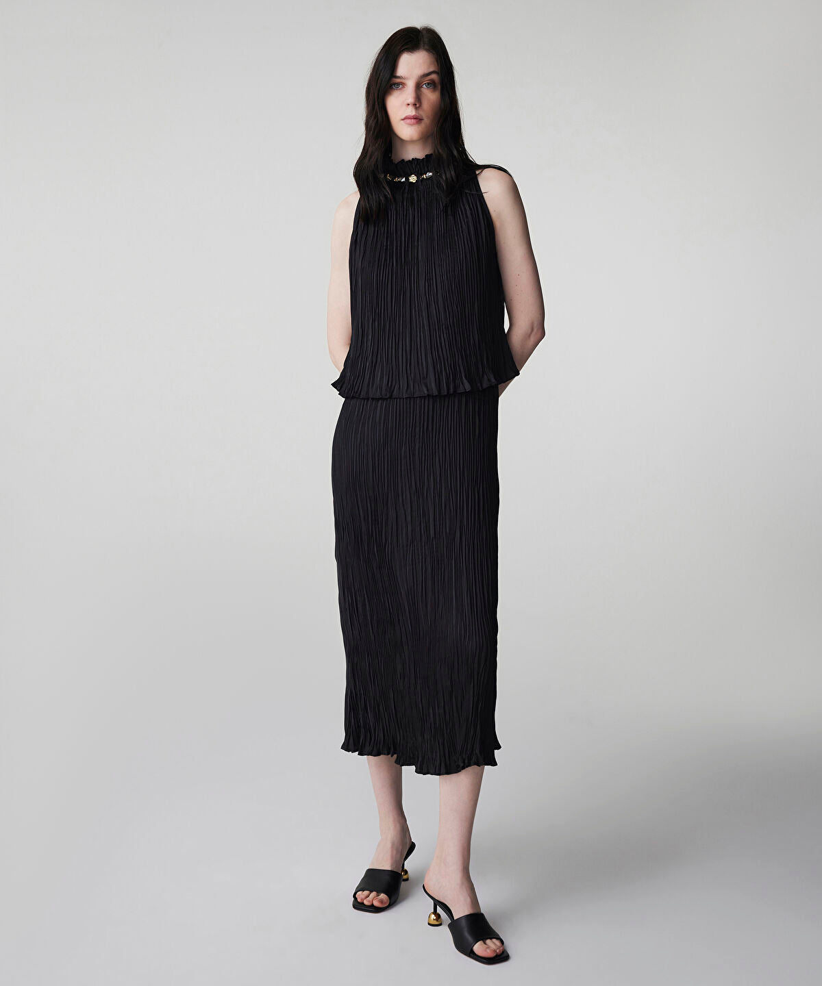 Zoomed Textured Embellished Dress