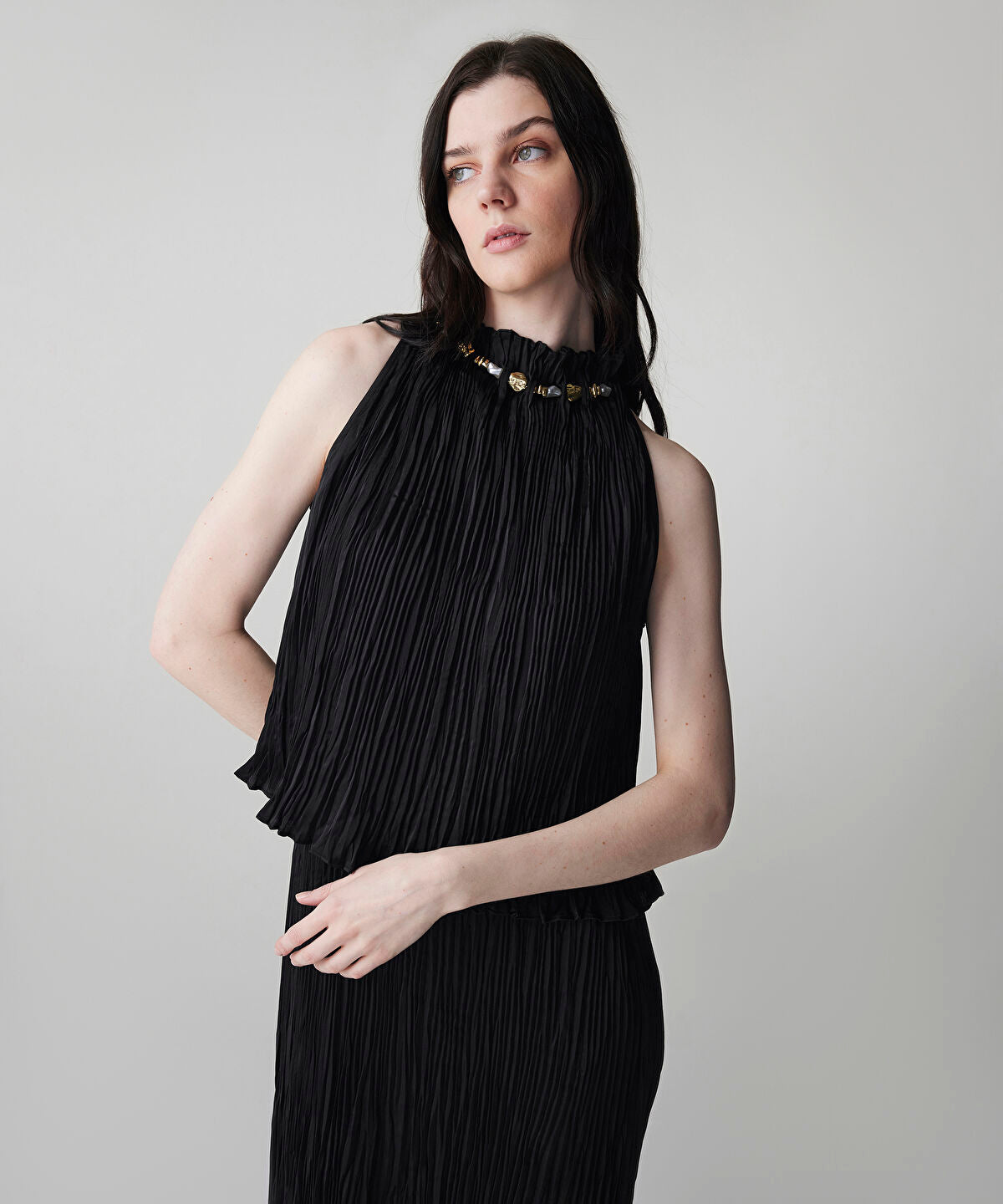 Zoomed Textured Embellished Dress