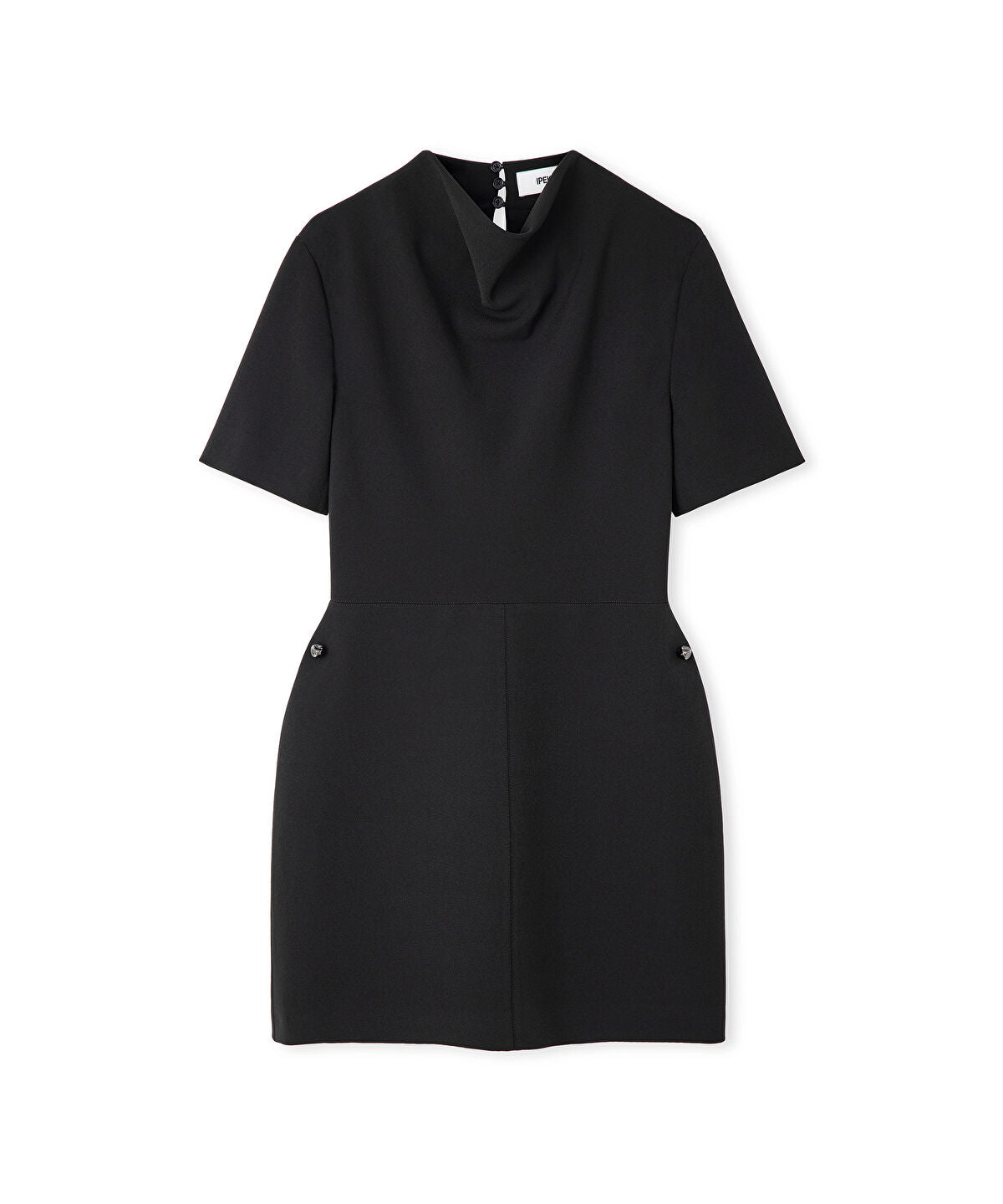 Zoomed Sculpted Draped Neck Mini Dress