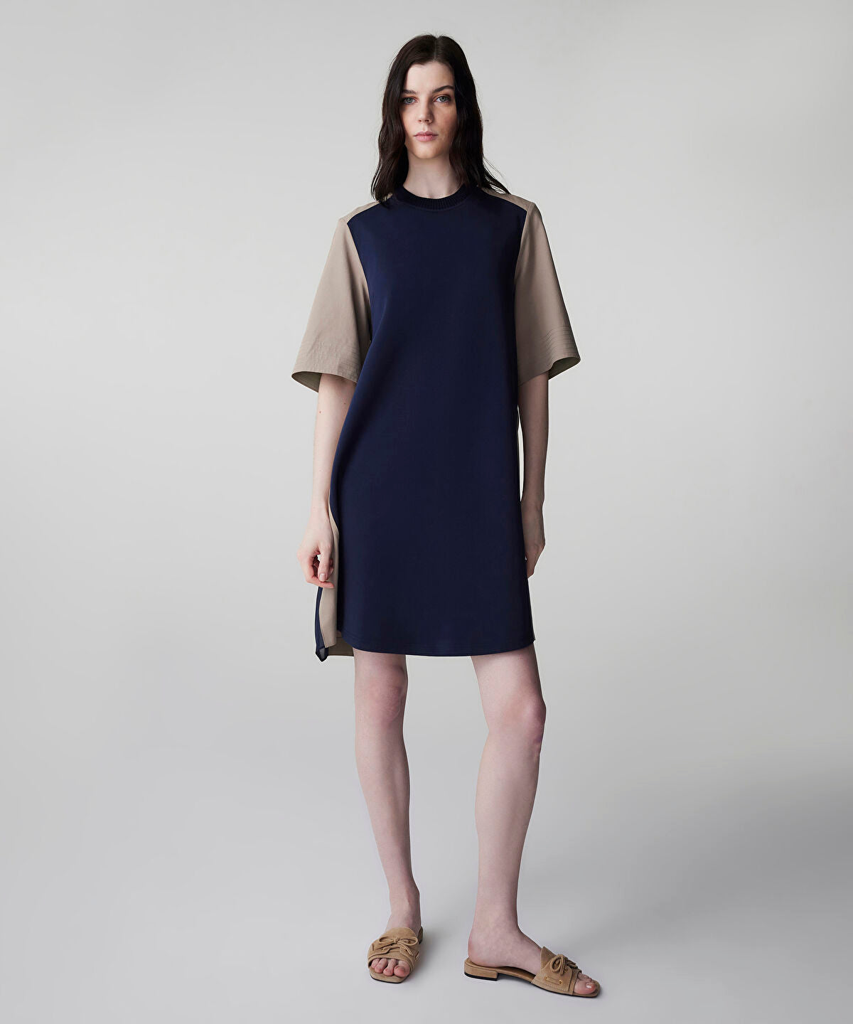 Zoomed Color-Block Mixed Dress