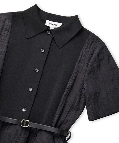 Belted Combination Dress