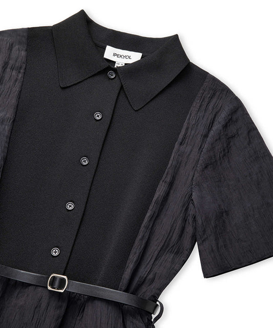 Belted Combination Dress