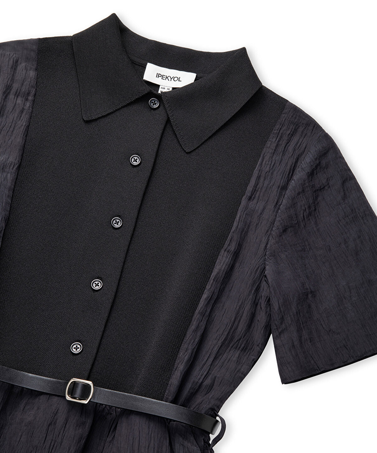 Zoomed Belted Combination Dress