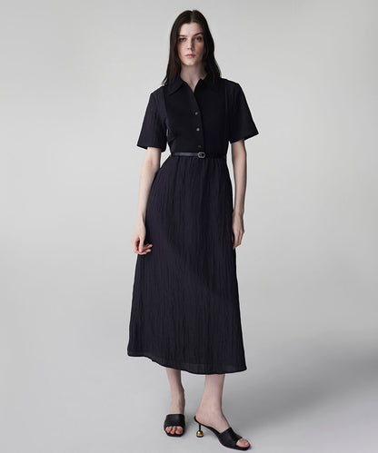 Belted Combination Dress