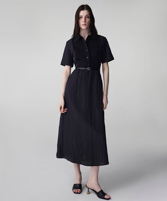 Belted Combination Dress