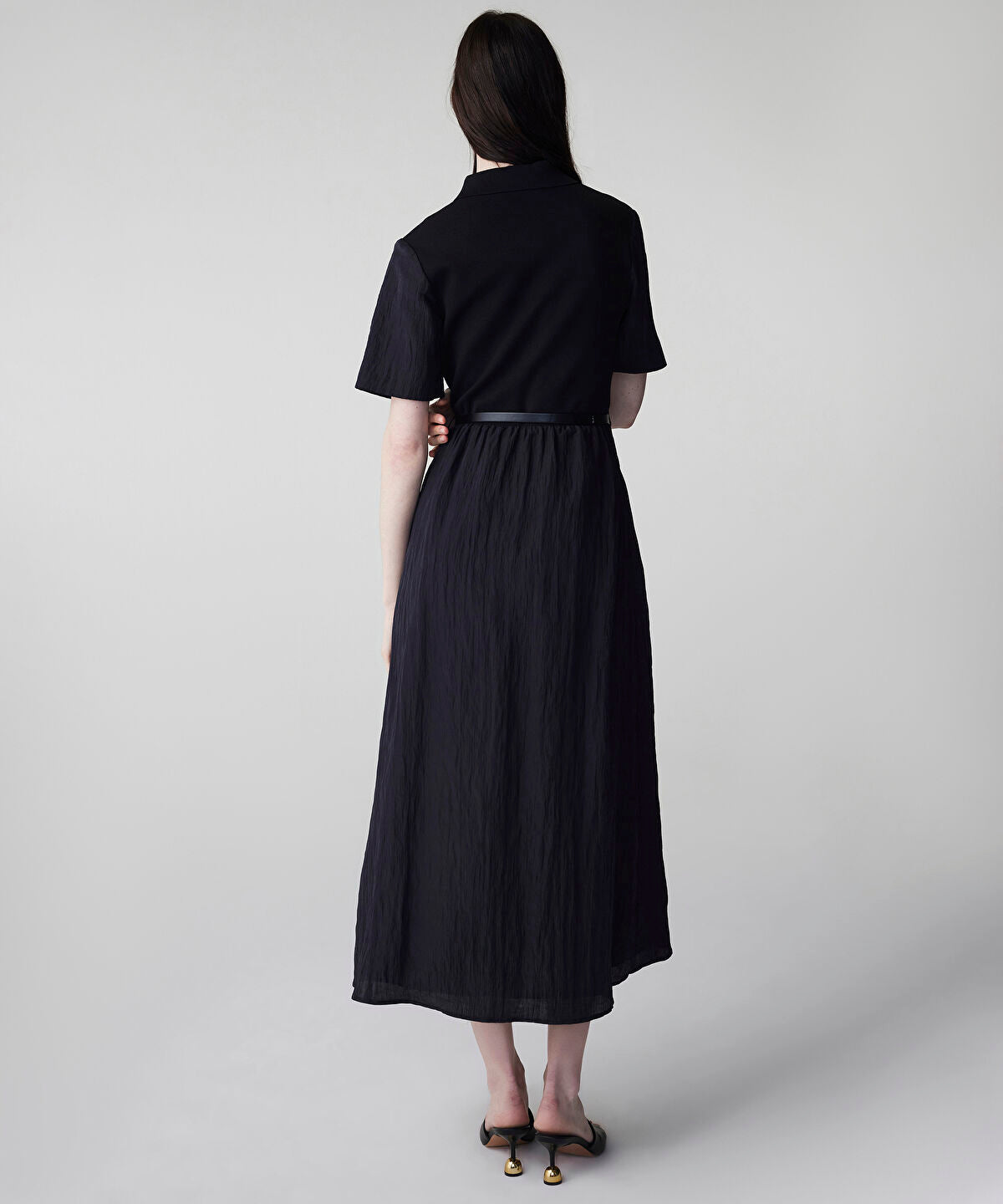 Zoomed Belted Combination Dress