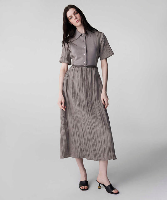 Belted Combination Dress