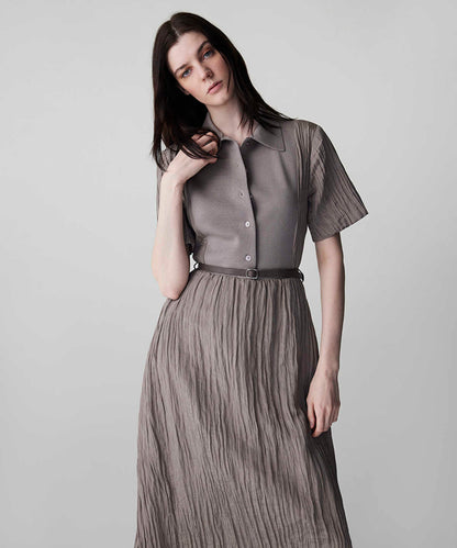 Belted Combination Dress