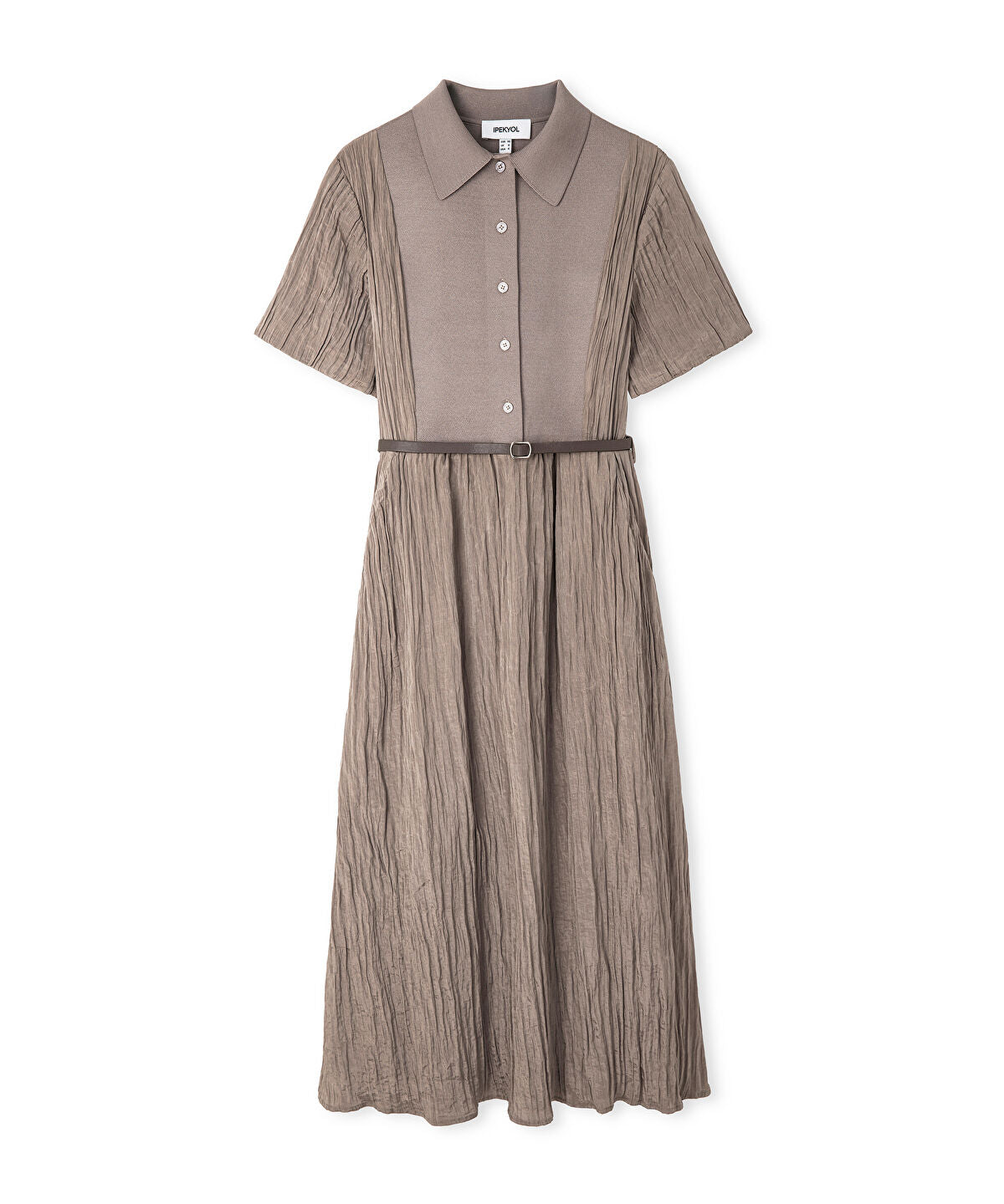 Zoomed Belted Combination Dress
