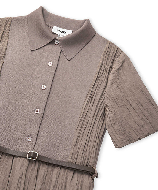 Belted Combination Dress