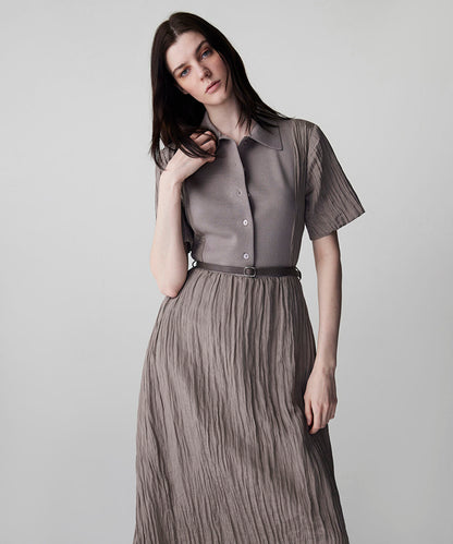Belted Combination Dress
